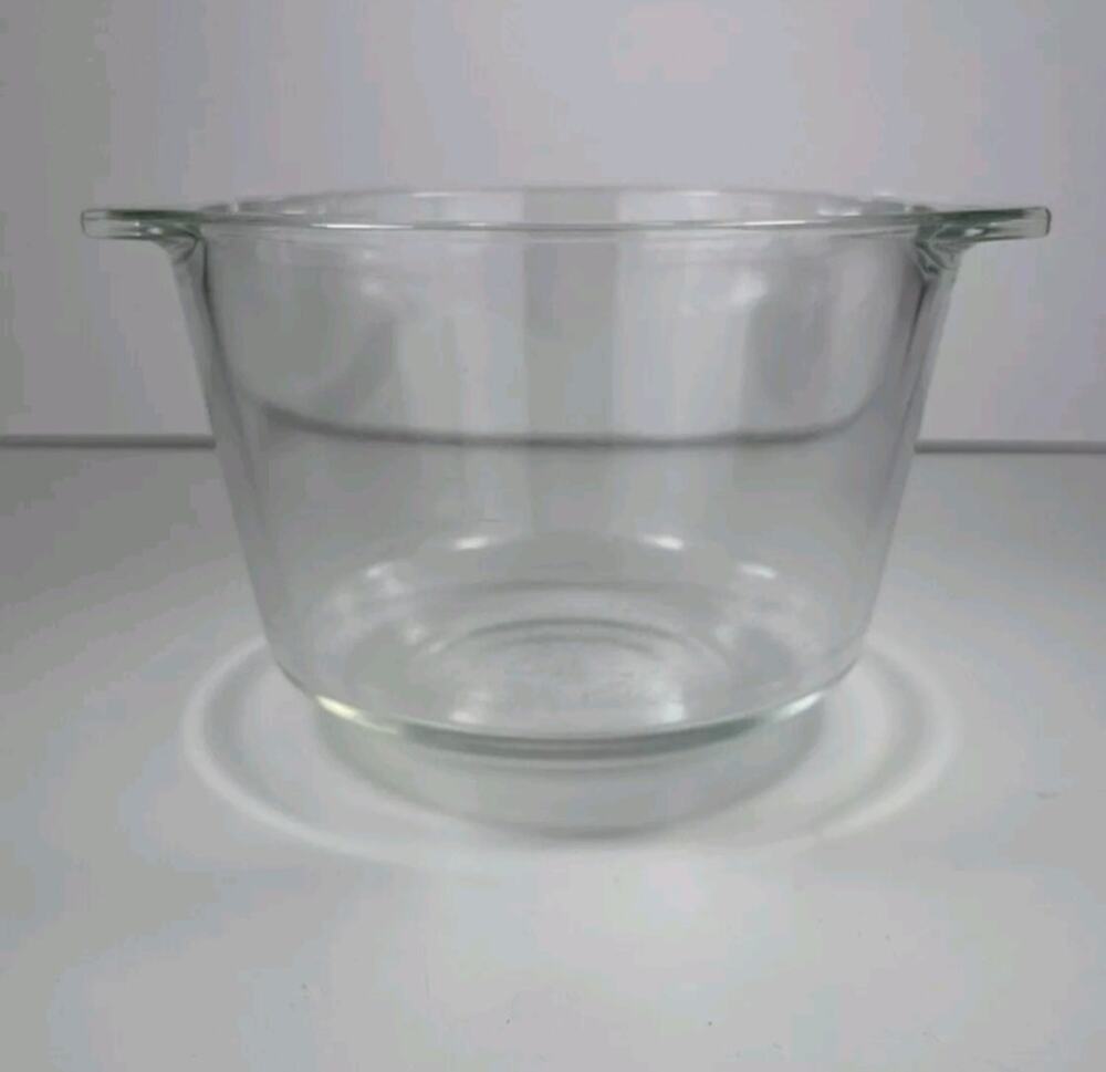 Pyrex #343 Clear Glass 70's Mixing Bowl Straight Sides 1.5 Quart Ovenware USA